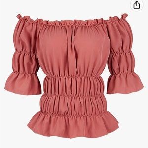 Blush Rose Pink Wench Top Renaissance L